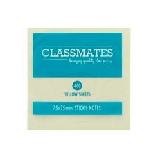 Classmates Sticky Notes Cube - Yellow - 75 x 75mm